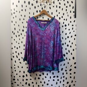 Soft Surroundings purple and blue patina tunic
